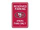 Parking Sign with San Francisco 49ers Logo; Red