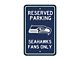 Parking Sign with Seattle Seahawks Logo; Navy