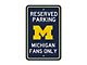 Parking Sign with University of Michigan Logo; Blue