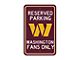 Parking Sign with Washington Commanders Logo; Maroon