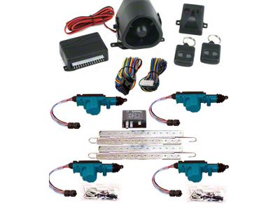 Power Lock Kit with Standard Alarm and Keyless Entry; 4-Door (Universal; Some Adaptation May Be Required)