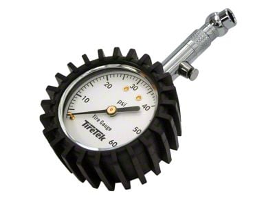 Premium Tire Pressure Gauge with Integrated Hold Valve; 60 PSI