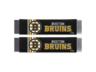 Rally Seatbelt Pads with Boston Bruins Logo; Black (Universal; Some Adaptation May Be Required)