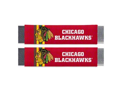 Rally Seatbelt Pads with Chicago Blackhawks Logo; Red (Universal; Some Adaptation May Be Required)