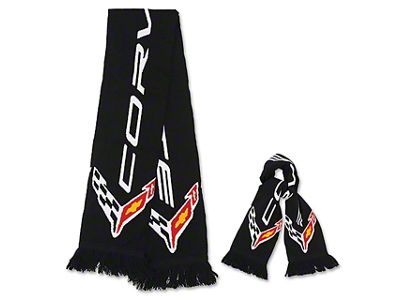 Scarf with C8 Flags and Script; Black