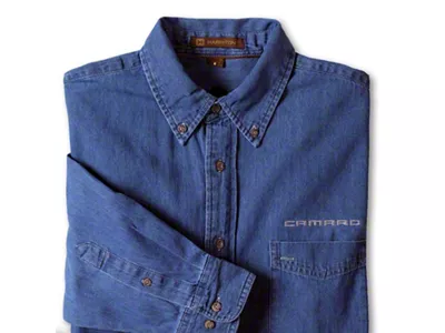 Signature Denim Button Down Long Sleeve Shirt