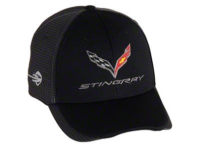 Stingray Logo Hat; Black/Carbon Fiber