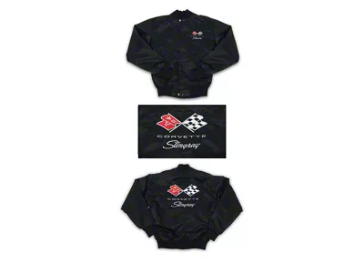 Stingray Script and Flags Logo Satin Jacket