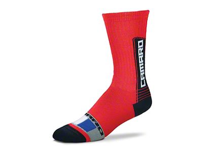 Stripe Crew Socks; Red