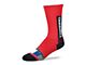 Stripe Crew Socks; Red