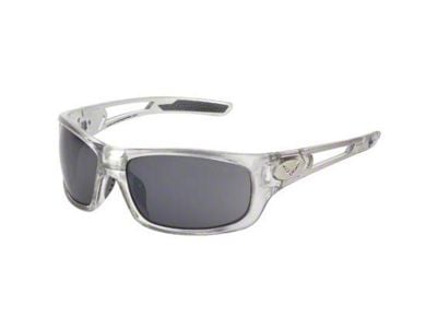 Sunglasses with Crossed Flags Logo; Silver