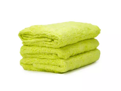 Super Soft Microfiber Dryer Towel; 16-Inch x 16-Inch; Lime Green; Pack of 3