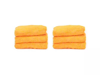 Super Soft Microfiber Dryer Towel; 16-Inch x 16-Inch; Orange; Pack of 6