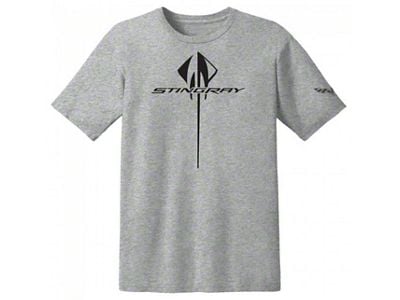 Vertical Stingray Tee; Heather Gray