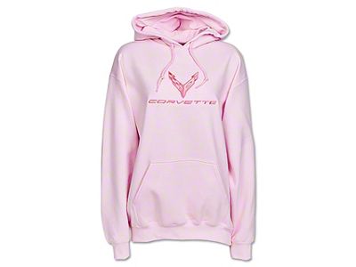 Women's C8 Cross Flags Hoodie; Pink