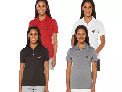 Women's Callaway Dry Core Polo Shirt with C8 Logos; Red