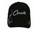 Women's Glitter Corvette Script Hat; Black