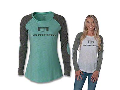 Women's Logo Long Sleeve Shirt with Elbow Patch; Mint