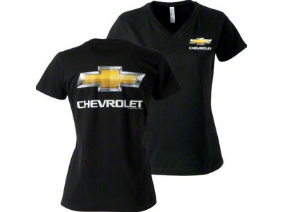 Women's V-Neck T-Shirt with Bowtie Logo and Chevrolet Script