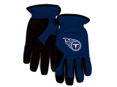 Work Gloves with Tennessee Titans Logo; Navy Blue/Black (Universal; Some Adaptation May Be Required)