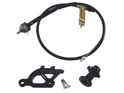 UPR Products Quadrant Clutch Cable and Firewall Adjuster Kit; Black (79-95 Mustang)