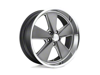 US Mag Roadster Matte Gunmetal Machined Wheel; 18x8; 1mm Offset (10-14 Mustang GT w/o Performance Pack, V6)