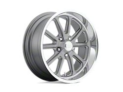 US Mag Rambler Textured Gray with Diamond Cut Lip Wheel; 17x7 (15-23 Mustang GT w/o Performance Pack, , V6)