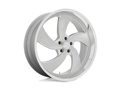 US Mag Desperado Silver Brushed Face with Milled Diamond Cut Wheel; Left Directional; Rear Only; 22x10.5 (93-02 Camaro)