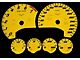 US Speedo Daytona Edition Gauge Face; KMH; Yellow (05-13 Corvette C6, Excluding Z06 & ZR1)