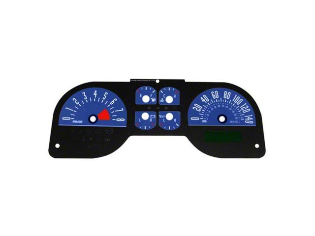 US Speedo Daytona Edition Gauge Face; MPH; 6-Gauges Blue (05-09 Mustang GT)