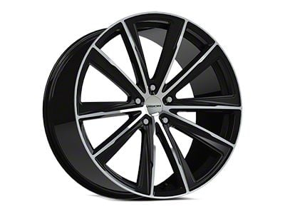 Vision Wheel Splinter Gloss Black Machined Wheel; 22x9; 35mm Offset (10-15 Camaro)