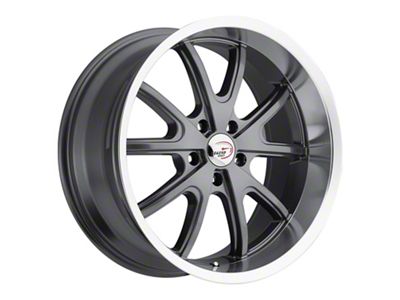 Vision Wheel Torque Gunmetal Machined Wheel; 18x8.5 (11-23 RWD Charger, Excluding Widebody)