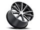 Vision Wheel Splinter Gloss Black Machined Wheel; Rear Only; 22x10.5 (11-23 RWD Charger, Excluding Widebody)
