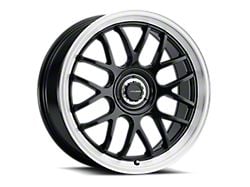 Vision Wheel Alpine Gloss Black with Brushed Lip Wheel; 20x8.5; 35mm Offset (21-25 Mustang Mach-E)