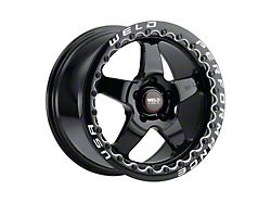 WELD Street Performance Ventura Beadlock Gloss Black Wheel; Rear Only; 17x10; 49mm Offset (15-23 Mustang GT, EcoBoost, V6)