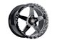 WELD Street Performance Ventura Drag Beadlock Gloss Black Milled Wheel; Rear Only; 17x10; 25mm Offset (94-98 Mustang)