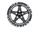 WELD Street Performance Ventura Drag Beadlock Gloss Black Milled Wheel; Rear Only; 17x10; 25mm Offset (94-98 Mustang)