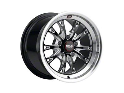 WELD Street Performance Belmont Drag Gloss Black Milled Wheel; Rear Only; 15x10; 22mm Offset (06-10 RWD Charger)