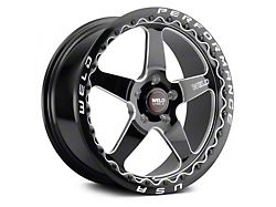 WELD Performance Ventura Beadlock Gloss Black Milled Wheel; Rear Only; 17x10 (05-09 Mustang)