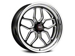 WELD Performance Laguna Drag Gloss Black Milled Wheel; Front Only; 17x5; -21mm Offset (10-14 Mustang)