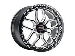 WELD Performance Laguna Beadlock Gloss Black Milled Wheel; Rear Only; 18x10; 30mm Offset (11-23 RWD Charger, Excluding Widebody)