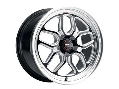 WELD Performance Laguna Drag Gloss Black Milled Wheel; Front Only; 18x5 (11-23 RWD Charger, Excluding Widebody)
