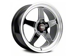 WELD Performance Ventura Drag Gloss Black Milled Wheel; Front Only; 18x5; -32mm Offset (11-23 RWD Charger, Excluding Widebody)