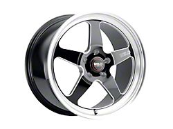 WELD Performance Ventura Drag Gloss Black Milled Wheel; Front Only; 20x5; -33mm Offset (11-23 RWD Charger, Excluding Widebody)