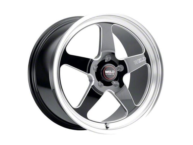 WELD Performance Ventura Drag Gloss Black Milled Wheel; Front Only; 20x5 (11-23 RWD Charger, Excluding Widebody)