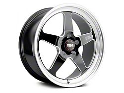 WELD Performance Ventura Drag Gloss Black Milled Wheel; Front Only; 17x5 (79-93 Mustang w/ 5-Lug Conversion)