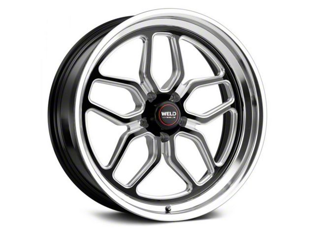 WELD Performance Laguna Drag Gloss Black Milled Wheel; Front Only; 17x5 (94-98 Mustang)