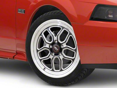 WELD Performance Laguna Drag Gloss Black Milled Wheel; Front Only; 18x5; -23mm Offset (99-04 Mustang)