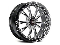 WELD Performance Belmont Drag Beadlock Gloss Black Milled Wheel; Rear Only; 17x11; 6mm Offset (18-23 Challenger Widebody)