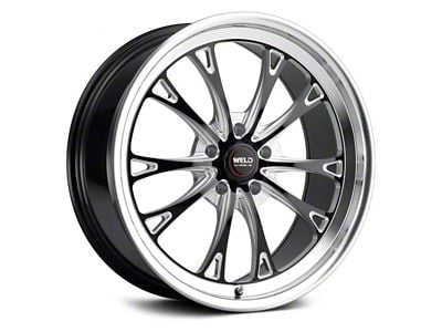 WELD Performance Belmont Drag Gloss Black Milled Wheel; Front Only; 20x5 (06-10 RWD Charger)